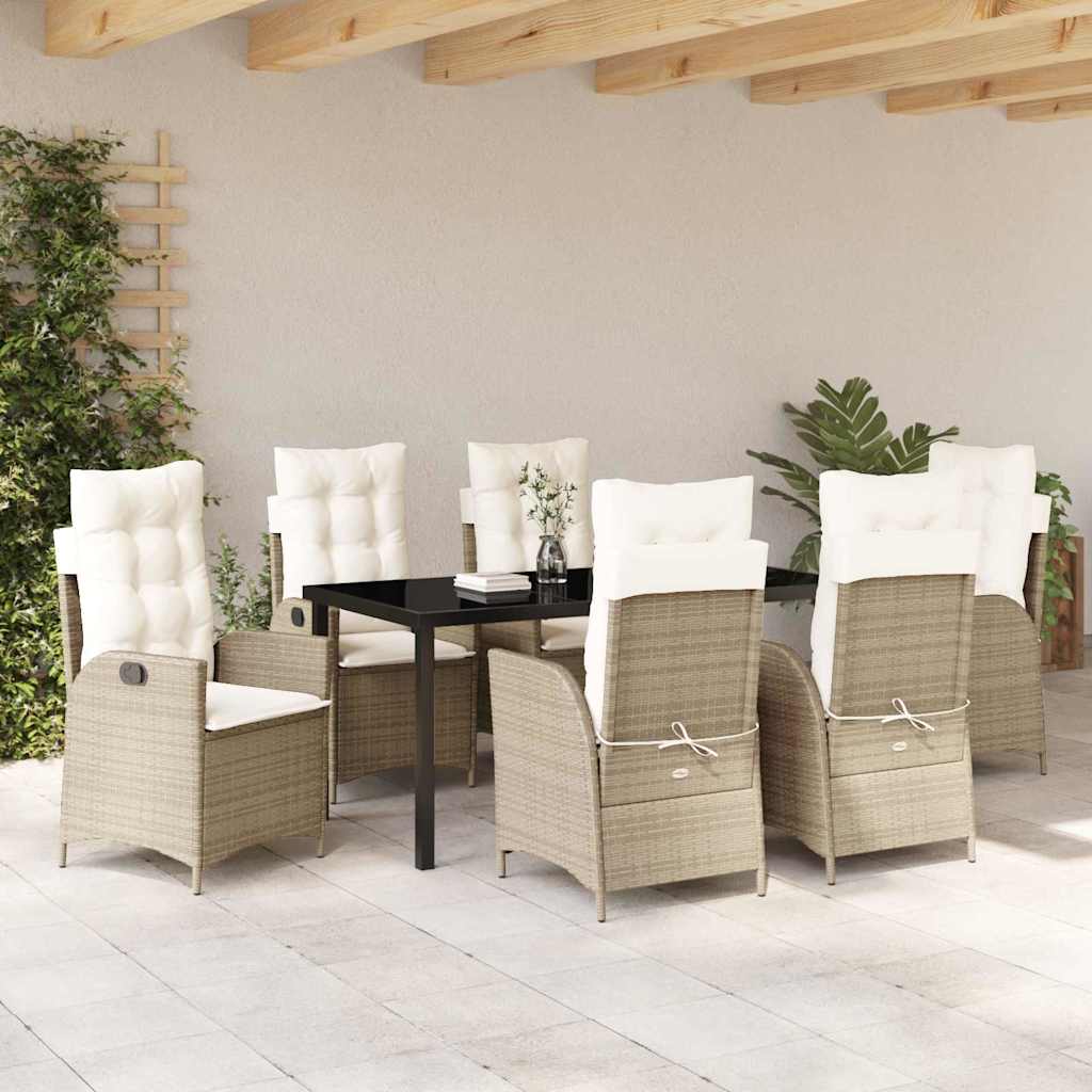 Have Spisebordssæt 7 pcs Beige polyrattan