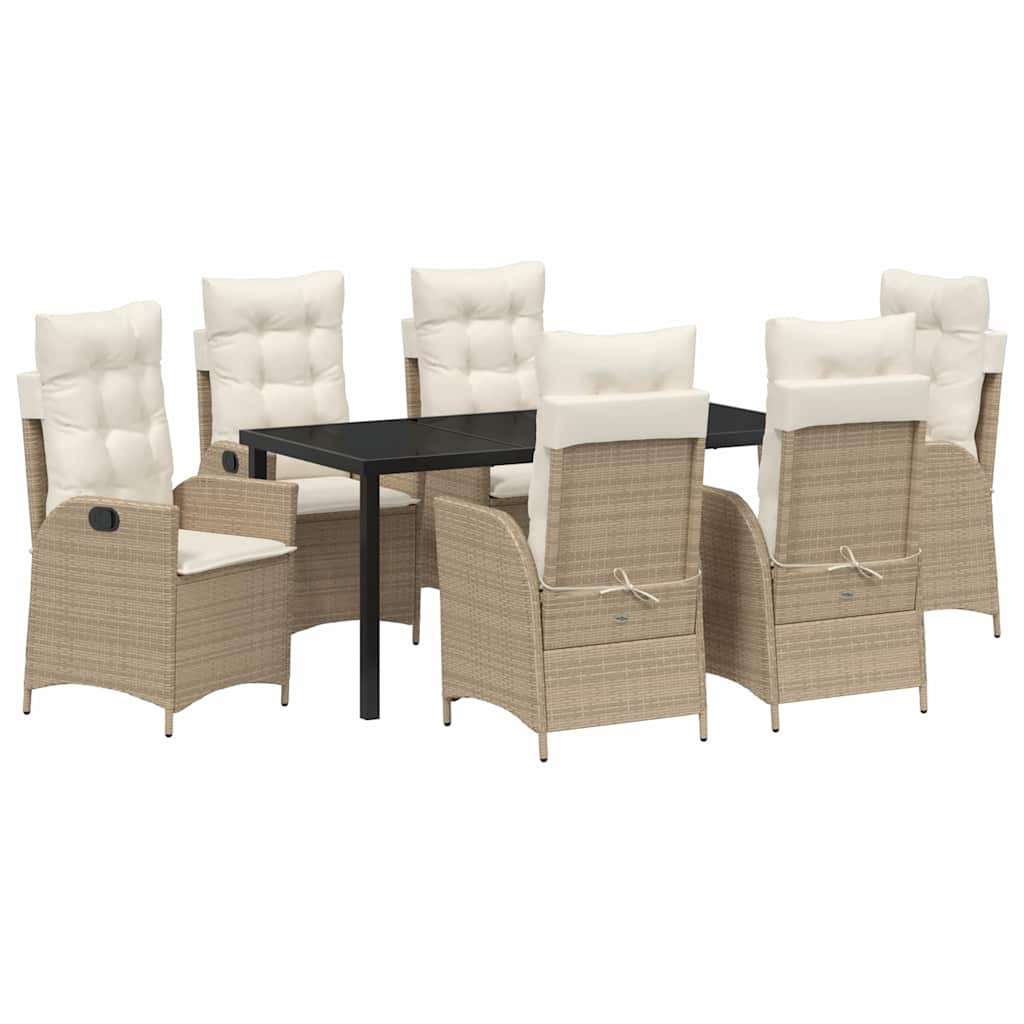 Have Spisebordssæt 7 pcs Beige polyrattan