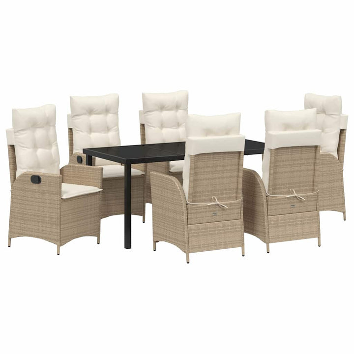 Have Spisebordssæt 7 pcs Beige polyrattan