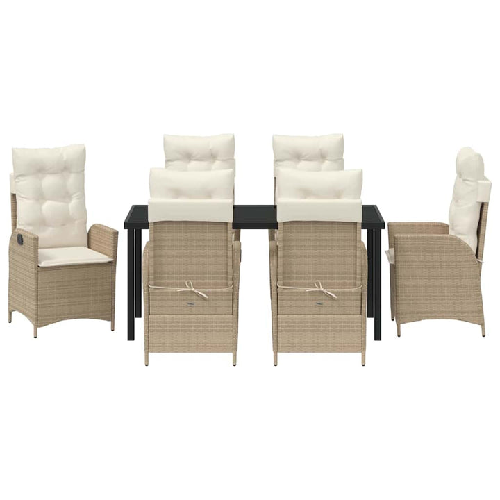 Have Spisebordssæt 7 pcs Beige polyrattan