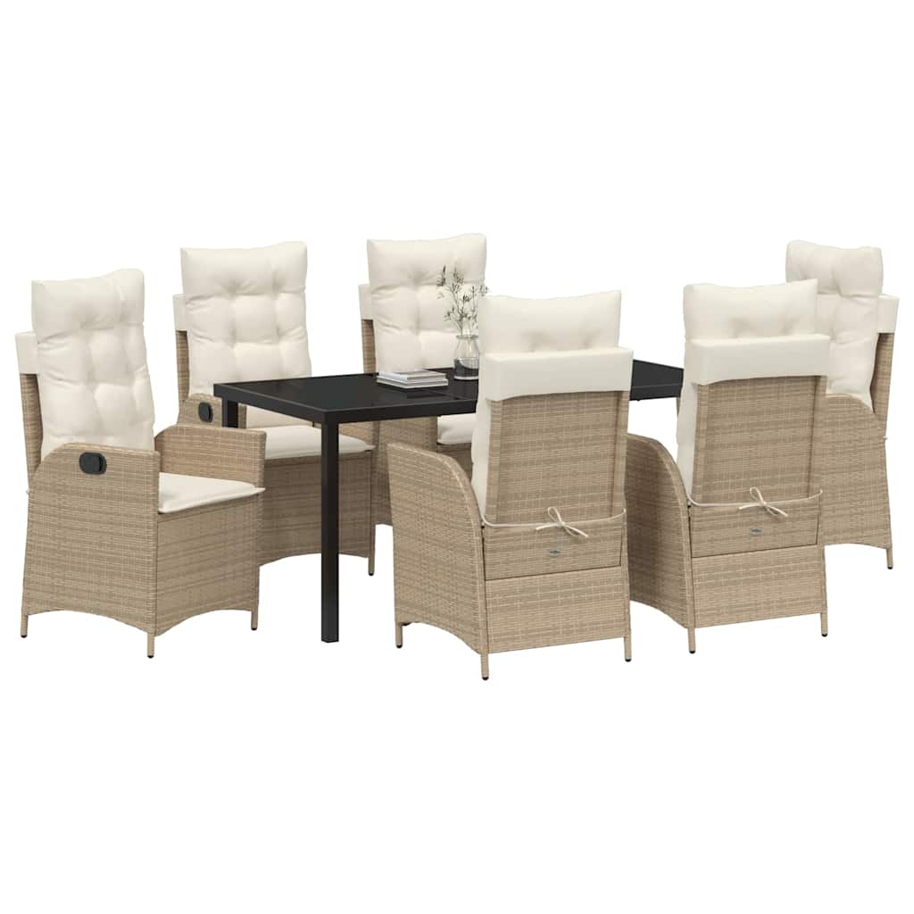 Have Spisebordssæt 7 pcs Beige polyrattan