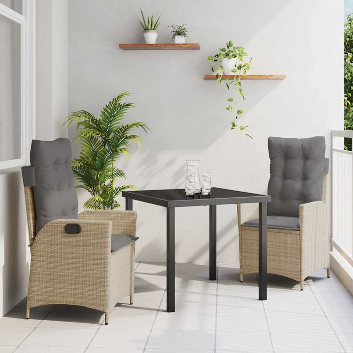 Have Spisebordssæt 3 pcs Beige polyrattan