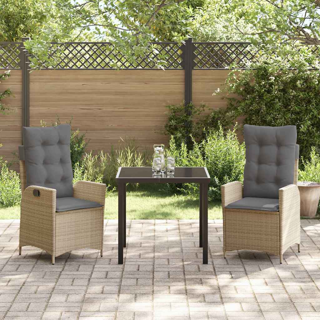 Have Spisebordssæt 3 pcs Beige polyrattan