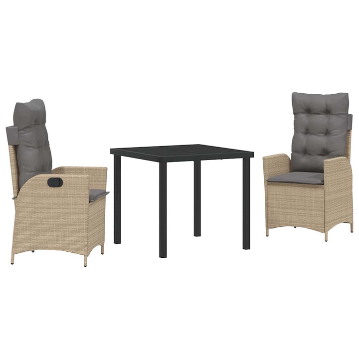 Have Spisebordssæt 3 pcs Beige polyrattan