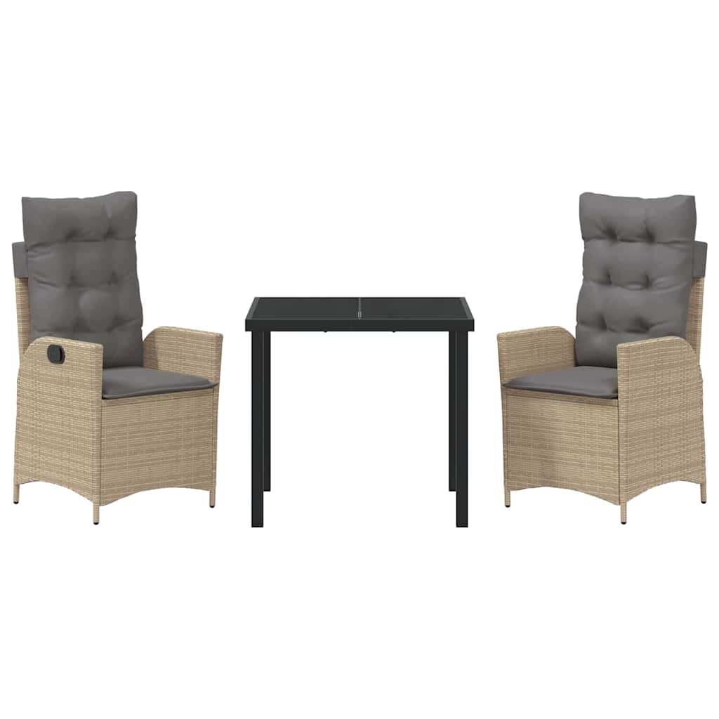 Have Spisebordssæt 3 pcs Beige polyrattan
