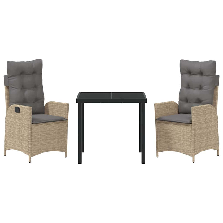 Have Spisebordssæt 3 pcs Beige polyrattan