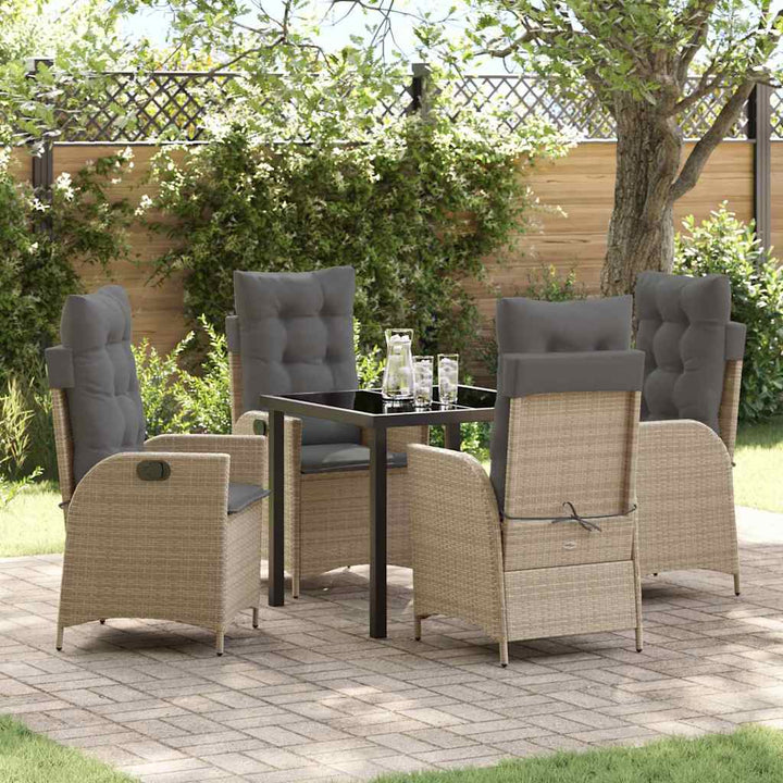 Have Spisebordssæt 5 pcs Beige polyrattan