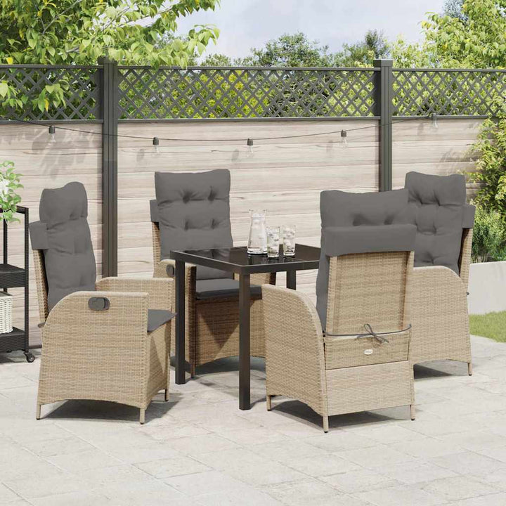 Have Spisebordssæt 5 pcs Beige polyrattan
