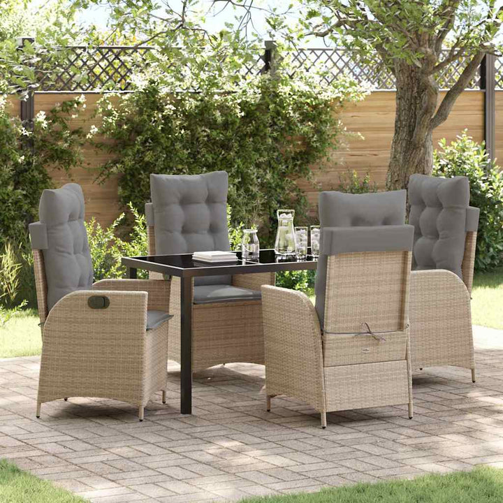 Have Spisebordssæt 5 pcs Beige polyrattan