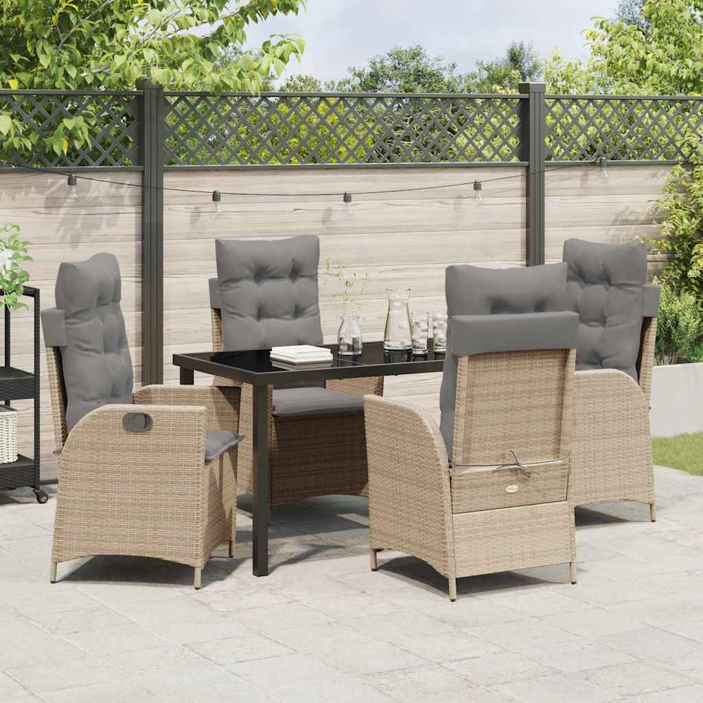 Have Spisebordssæt 5 pcs Beige polyrattan