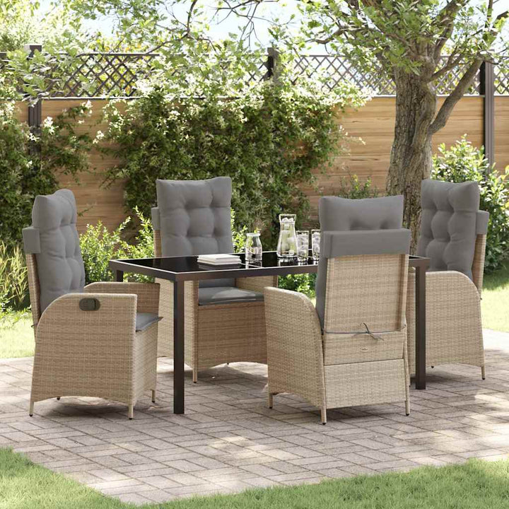 Have Spisebordssæt 5 pcs Beige polyrattan