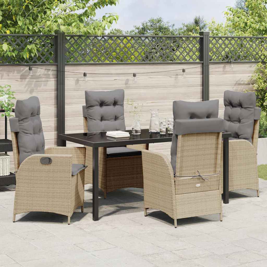 Have Spisebordssæt 5 pcs Beige polyrattan