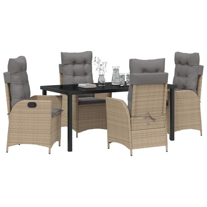 Have Spisebordssæt 5 pcs Beige polyrattan