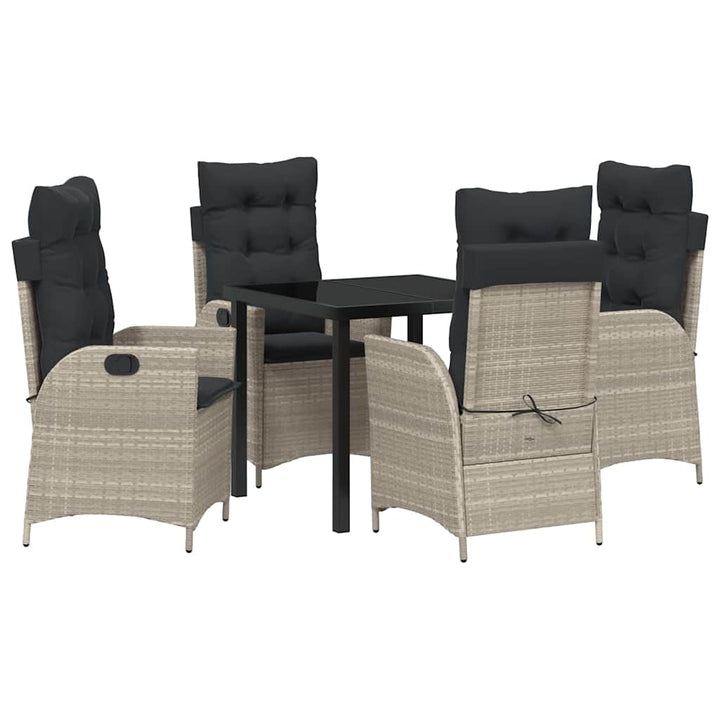 Have Spisebordssæt 5 pcs Lysegrå polyrattan