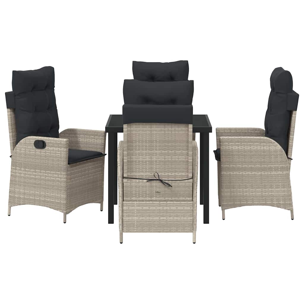 Have Spisebordssæt 5 pcs Lysegrå polyrattan