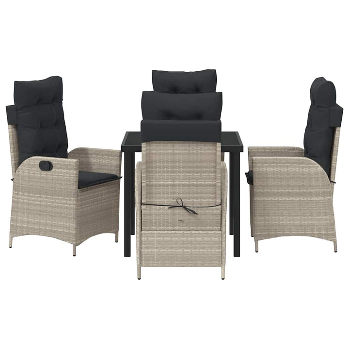 Have Spisebordssæt 5 pcs Lysegrå polyrattan