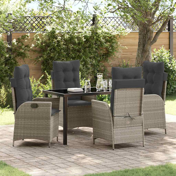 Have Spisebordssæt 5 pcs Lysegrå polyrattan