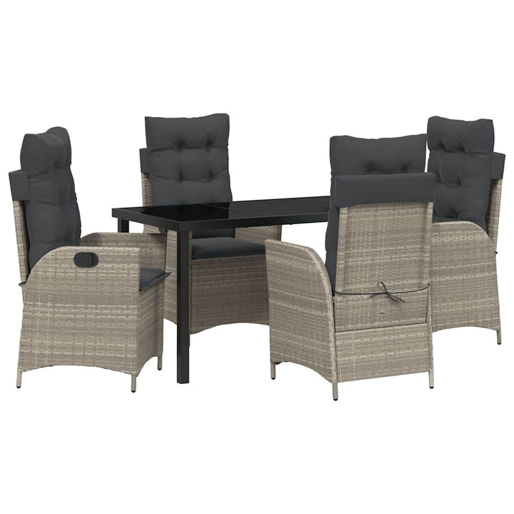 Have Spisebordssæt 5 pcs Lysegrå polyrattan