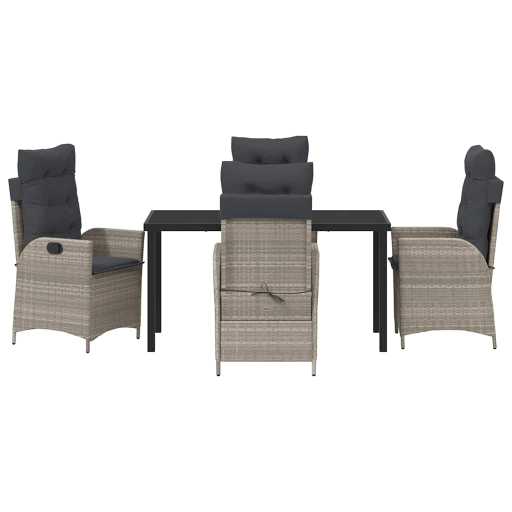 Have Spisebordssæt 5 pcs Lysegrå polyrattan