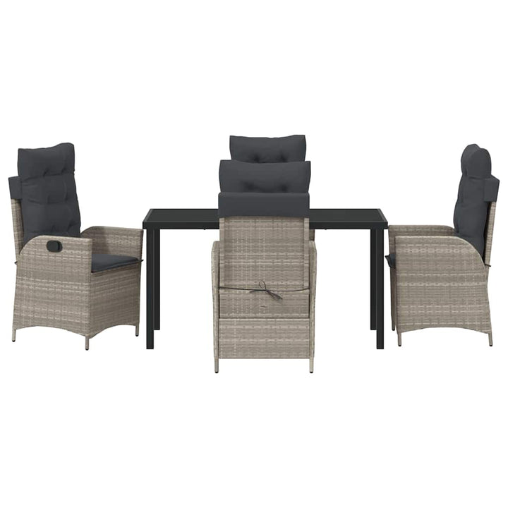 Have Spisebordssæt 5 pcs Lysegrå polyrattan