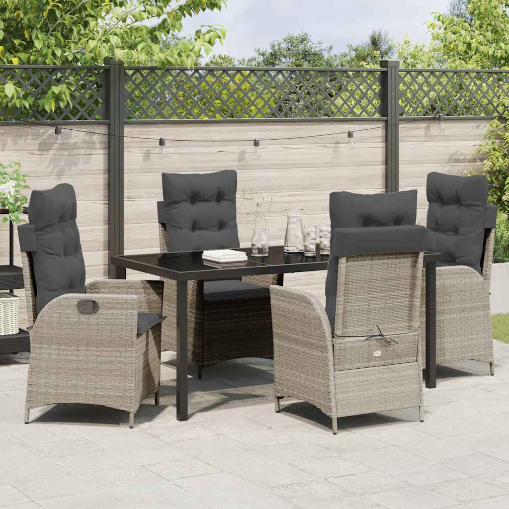 Have Spisebordssæt 5 pcs Lysegrå polyrattan