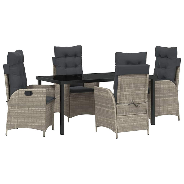 Have Spisebordssæt 5 pcs Lysegrå polyrattan