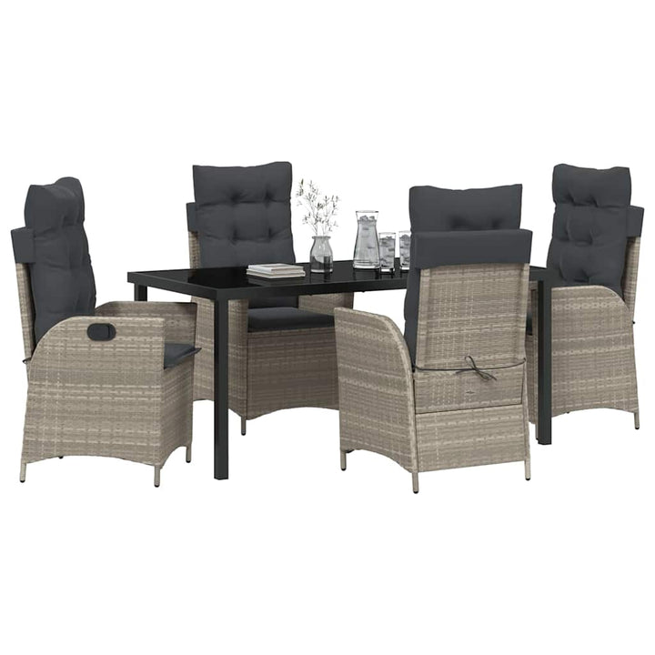 Have Spisebordssæt 5 pcs Lysegrå polyrattan