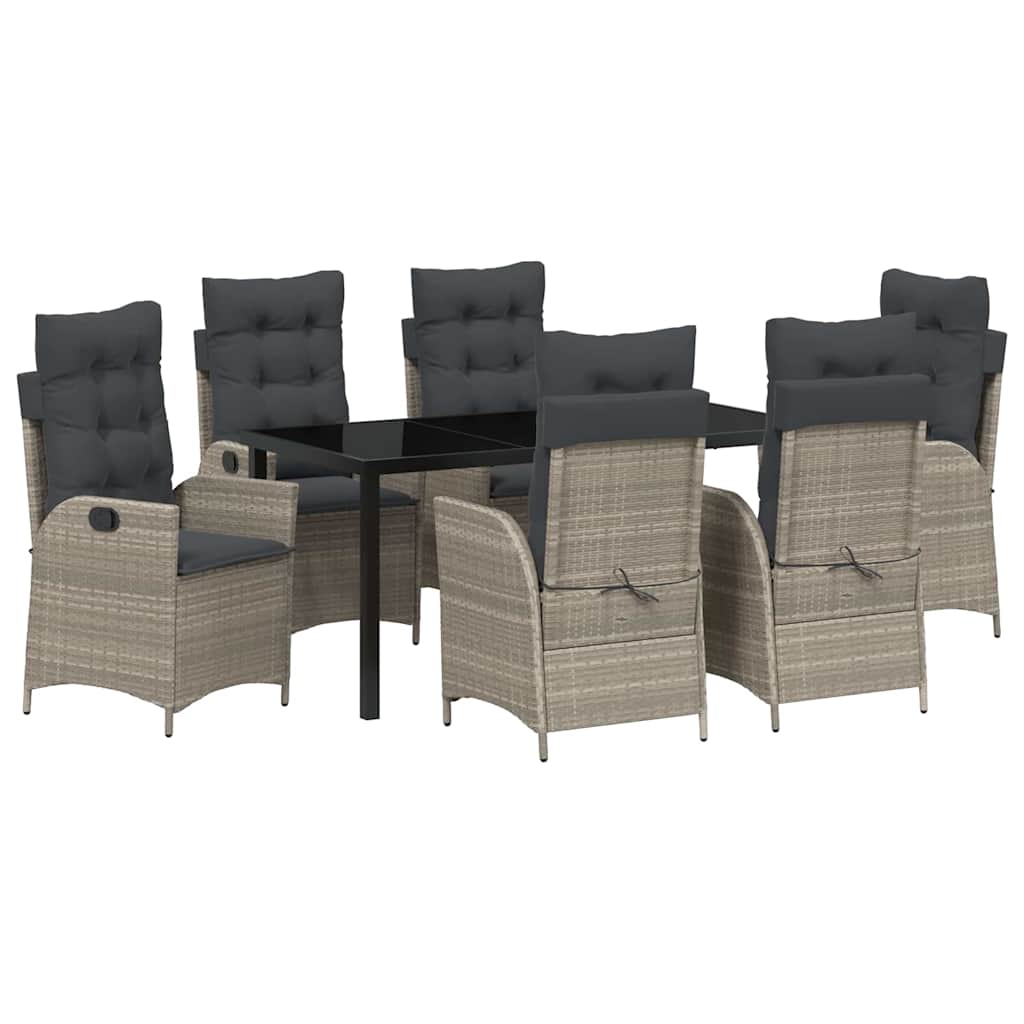 Have Spisebordssæt 7 pcs Lysegrå polyrattan