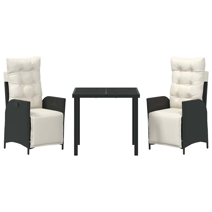 Have Spisebordssæt 3 pcs Sort Poly rattan