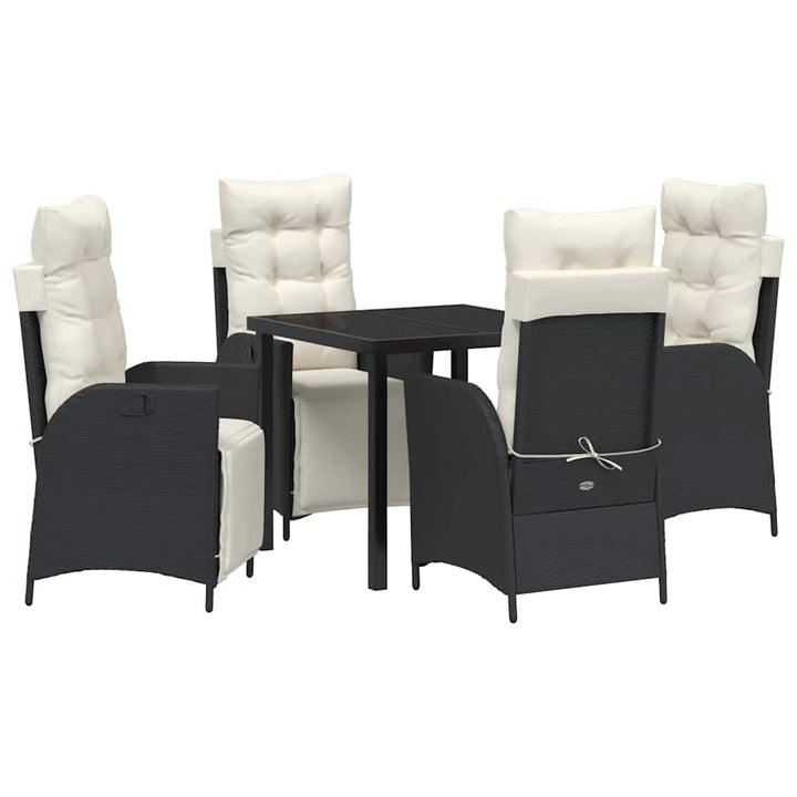 Have Spisebordssæt 5 pcs Sort Poly rattan