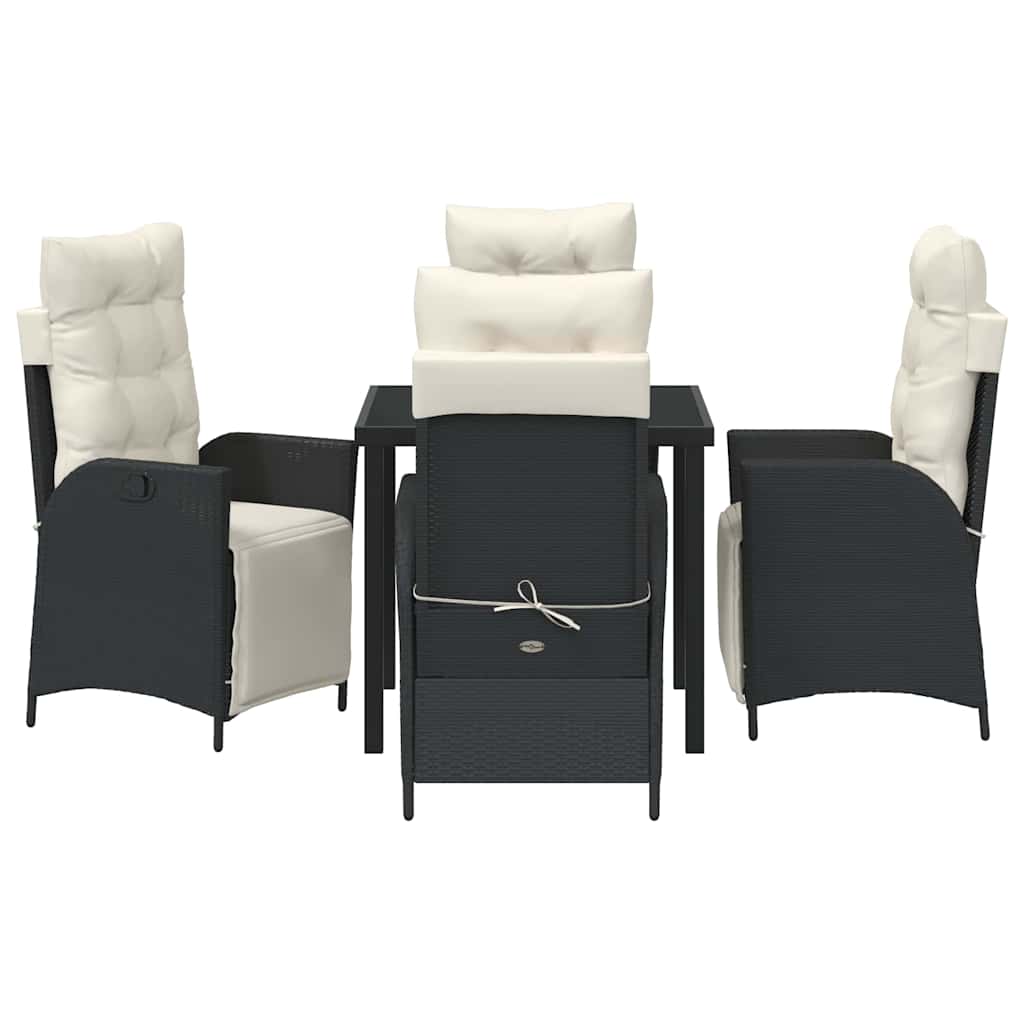 Have Spisebordssæt 5 pcs Sort Poly rattan