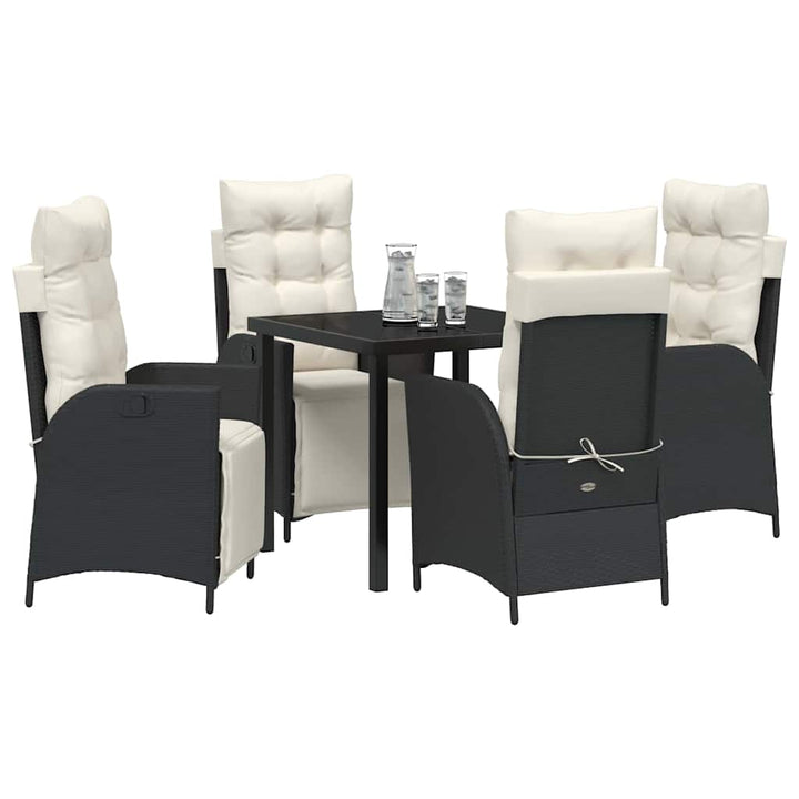 Have Spisebordssæt 5 pcs Sort Poly rattan