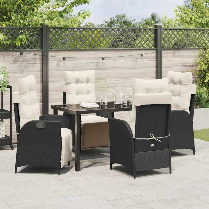 Have Spisebordssæt 5 pcs Sort Poly rattan