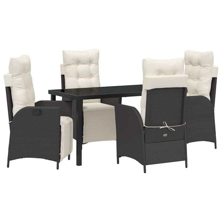 Have Spisebordssæt 5 pcs Sort Poly rattan