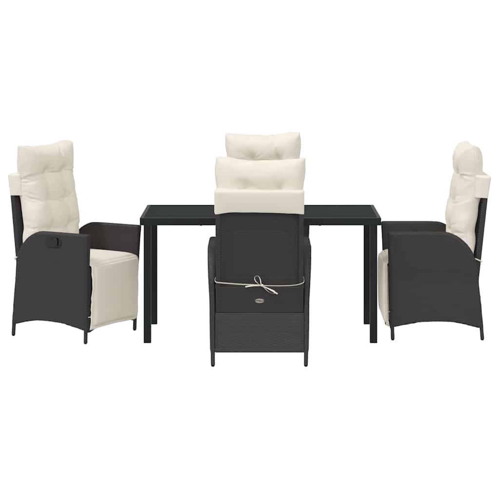 Have Spisebordssæt 5 pcs Sort Poly rattan