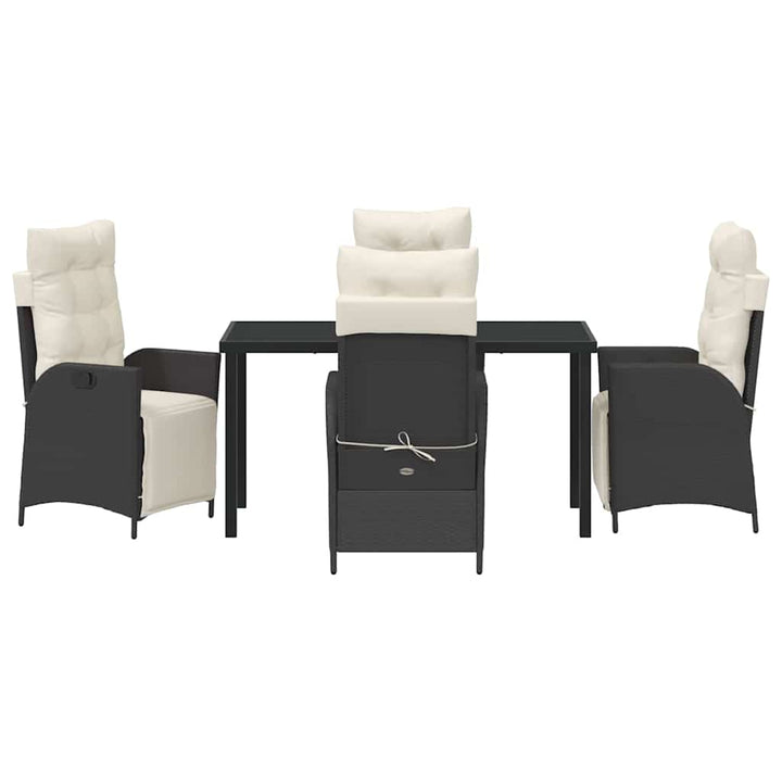 Have Spisebordssæt 5 pcs Sort Poly rattan