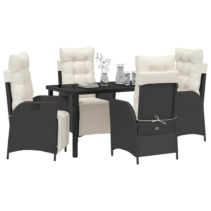 Have Spisebordssæt 5 pcs Sort Poly rattan