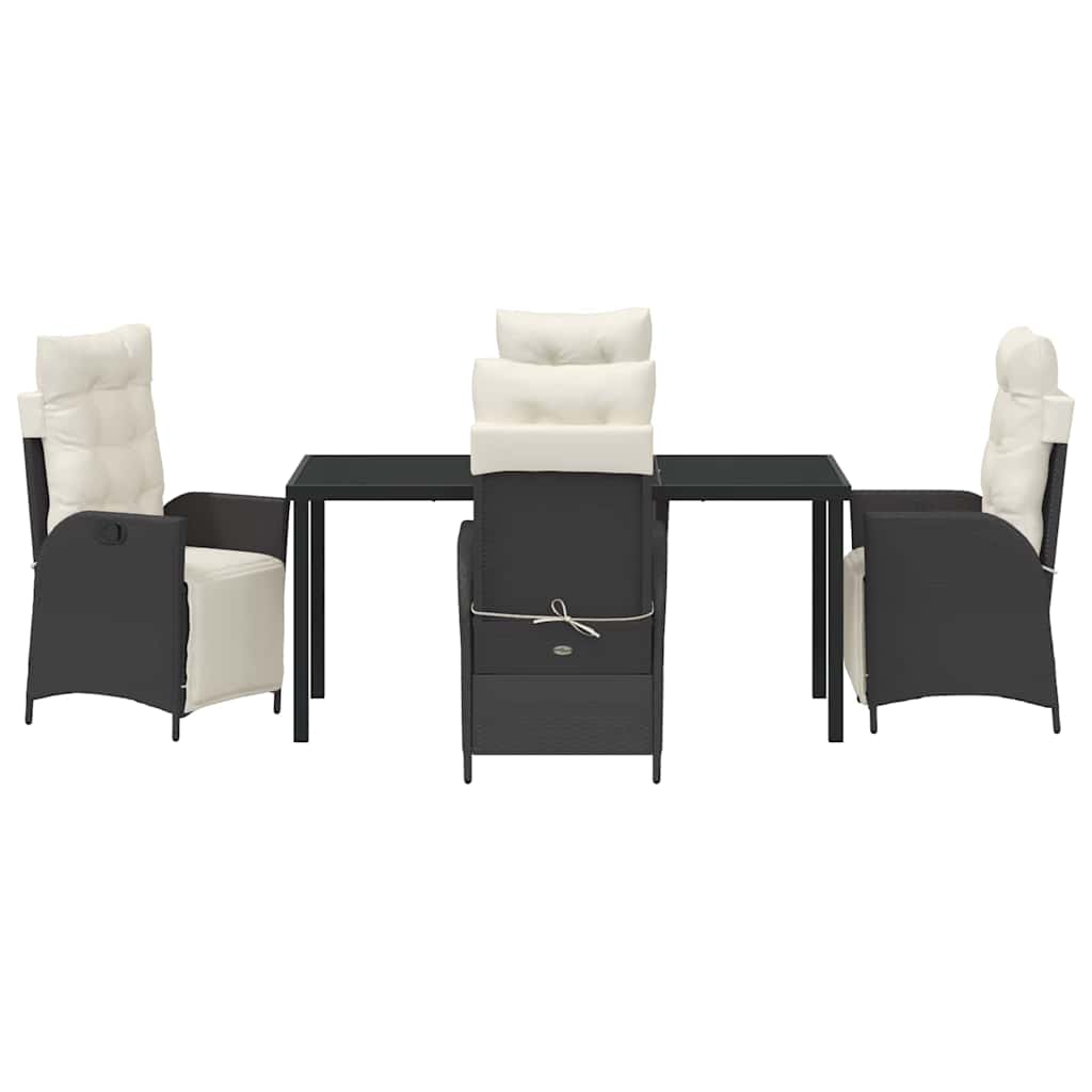 Have Spisebordssæt 5 pcs Sort Poly rattan