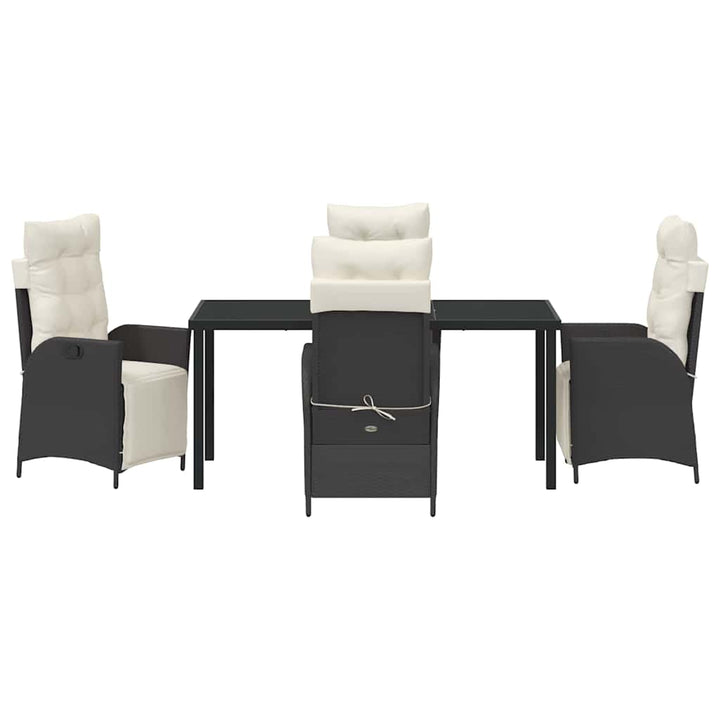 Have Spisebordssæt 5 pcs Sort Poly rattan