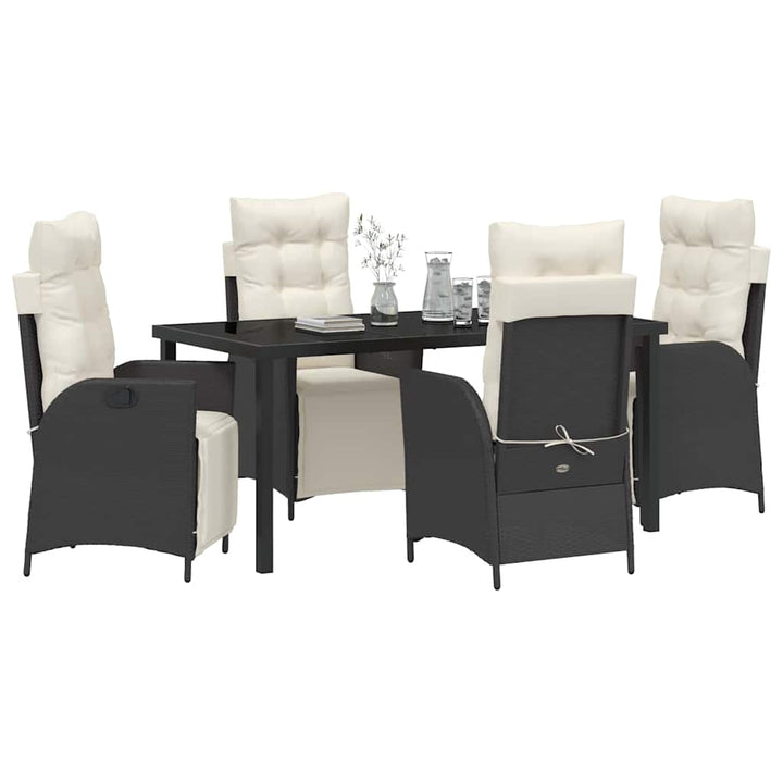 Have Spisebordssæt 5 pcs Sort Poly rattan