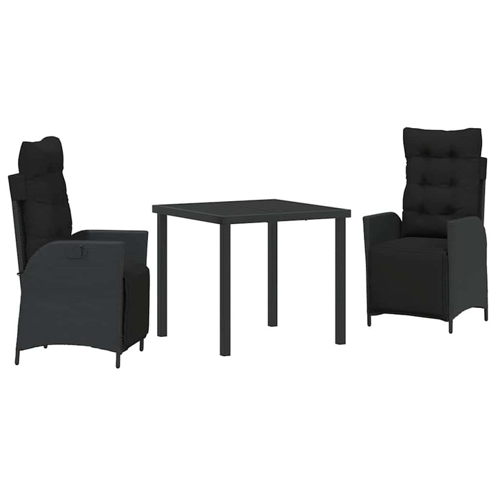 Have Spisebordssæt 3 pcs Sort Poly rattan