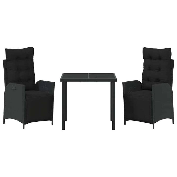 Have Spisebordssæt 3 pcs Sort Poly rattan