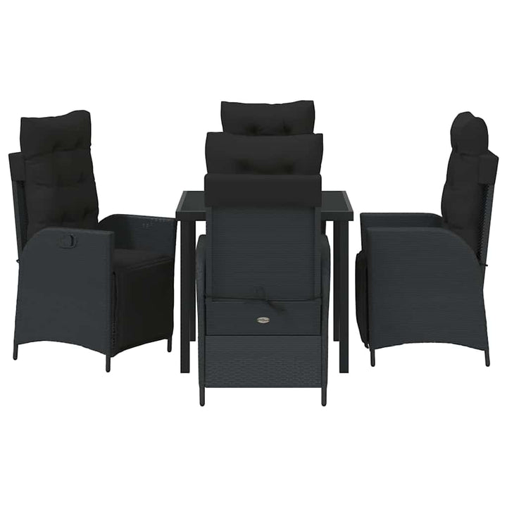 Have Spisebordssæt 5 pcs Sort Poly rattan