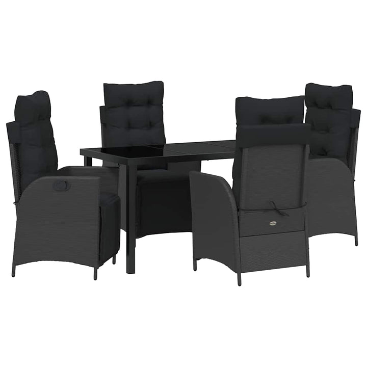Have Spisebordssæt 5 pcs Sort Poly rattan