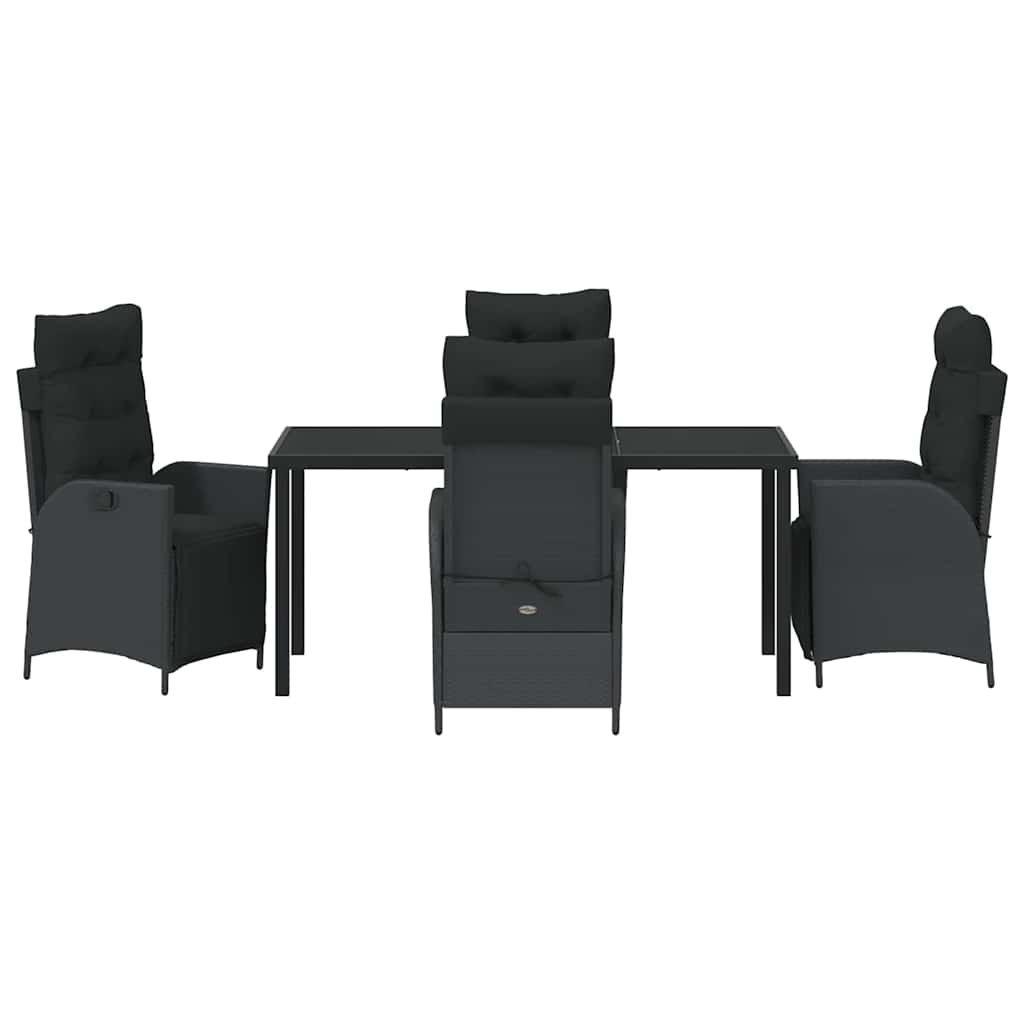 Have Spisebordssæt 5 pcs Sort Poly rattan