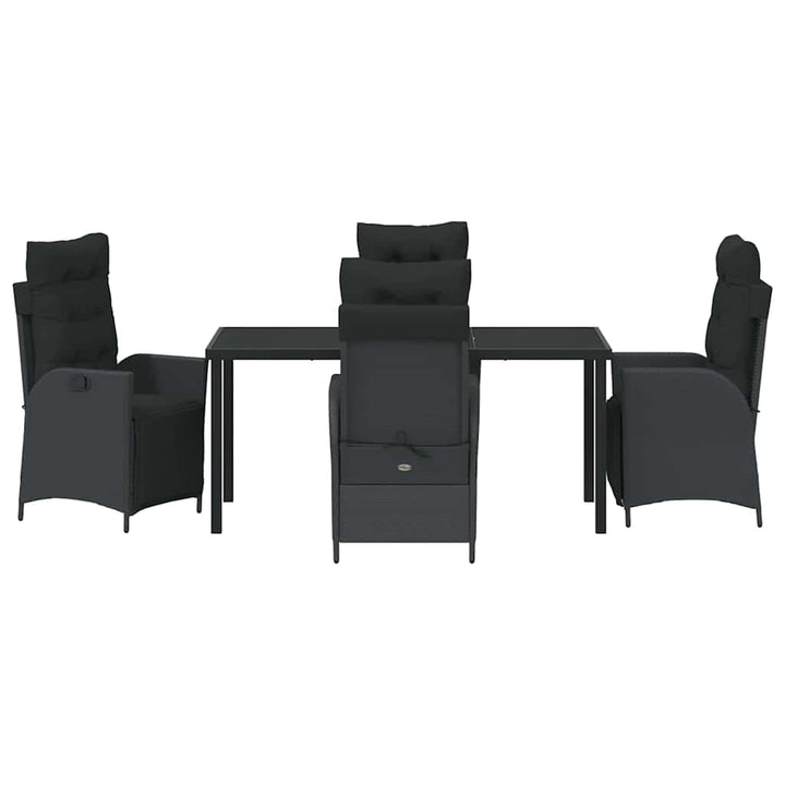 Have Spisebordssæt 5 pcs Sort Poly rattan