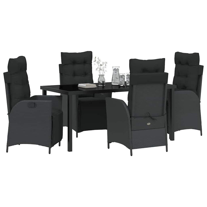 Have Spisebordssæt 5 pcs Sort Poly rattan