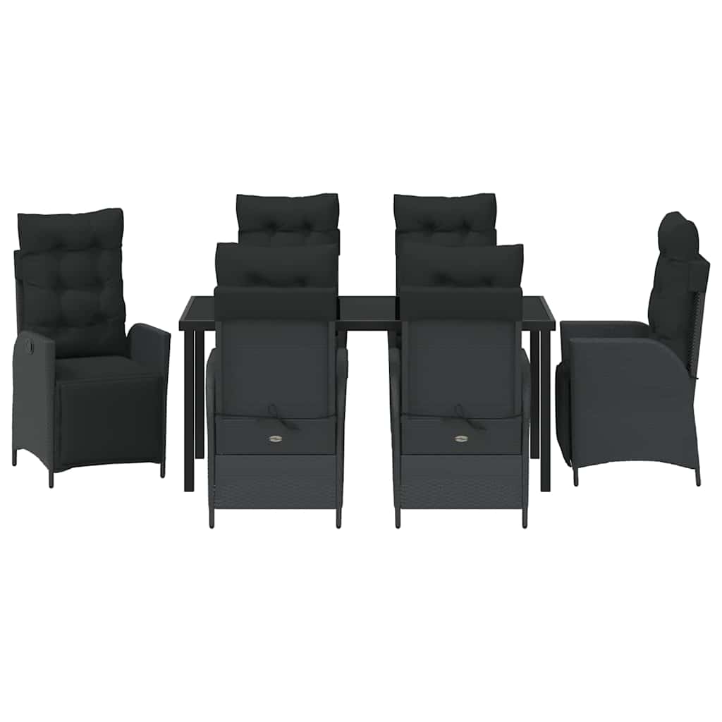 Have Spisebordssæt 7 pcs Sort Poly rattan