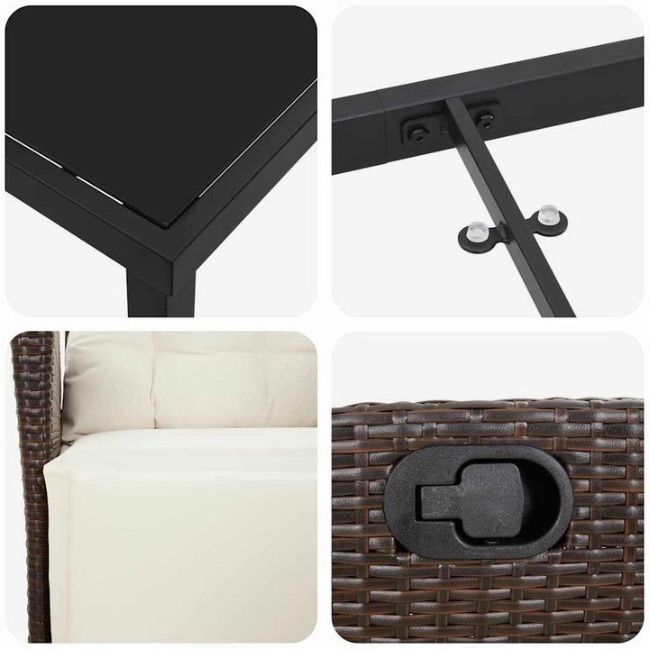 Have Spisebordssæt 3 pcs Brun Poly rattan