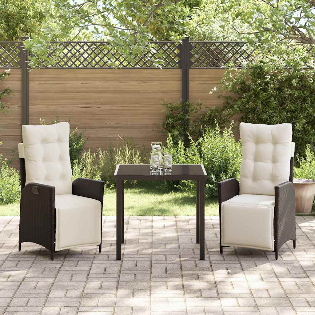 Have Spisebordssæt 3 pcs Brun Poly rattan